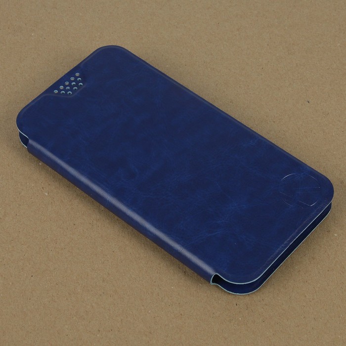 Чехол-книжка Krutoff универсальный для смартфонов 5,5"-6" с вырезом под камеру (синий)