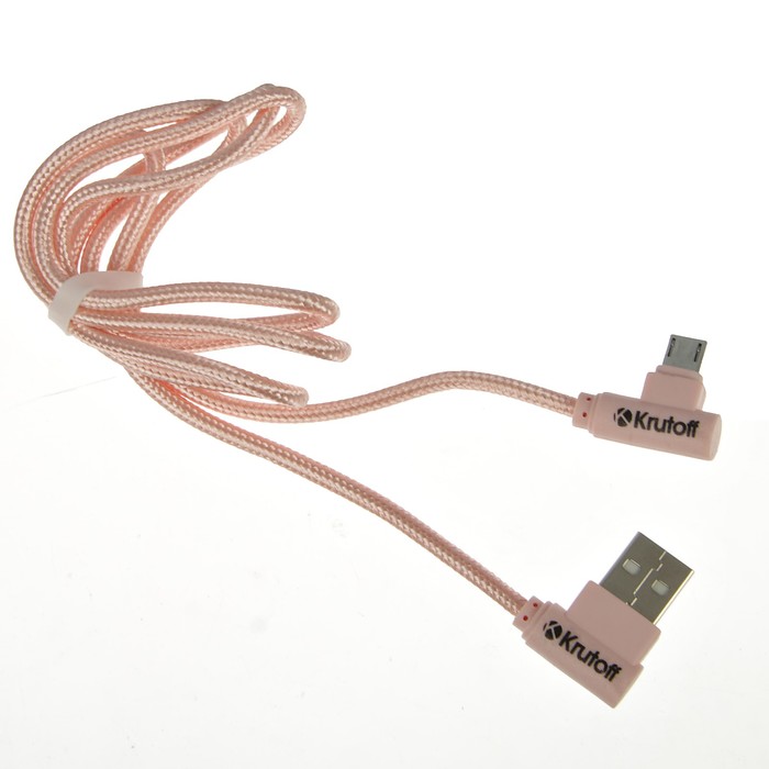 USB кабель micro Krutoff U3-100m Cloth (1m) розовый