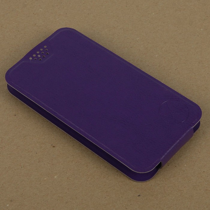 Чехол-флип Krutoff универсальный для смартфонов 4,5"-5" с вырезом под камеру (фиолетовый)