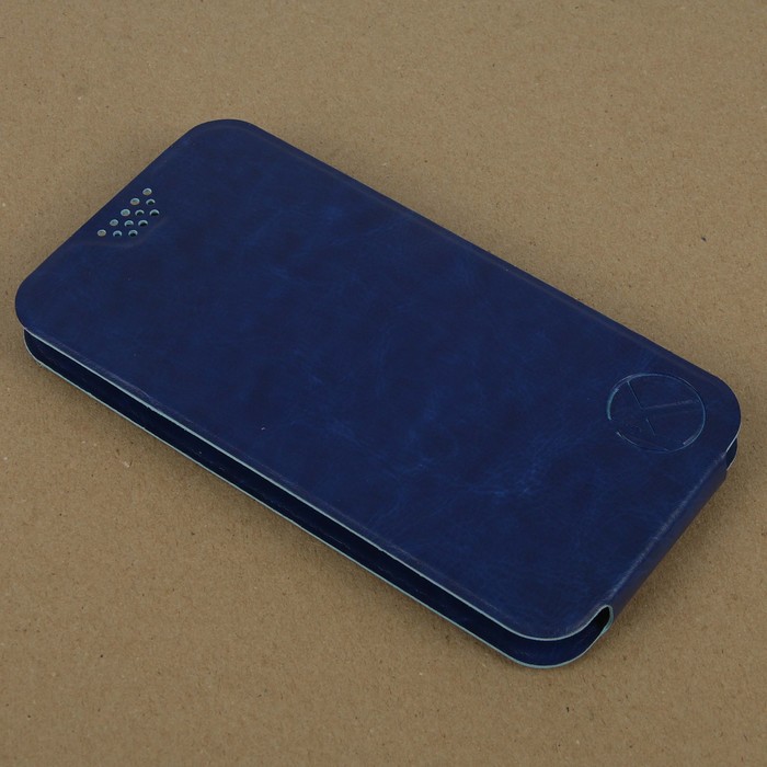 Чехол-флип Krutoff универсальный для смартфонов 5,5"-6" с вырезом под камеру (синий)