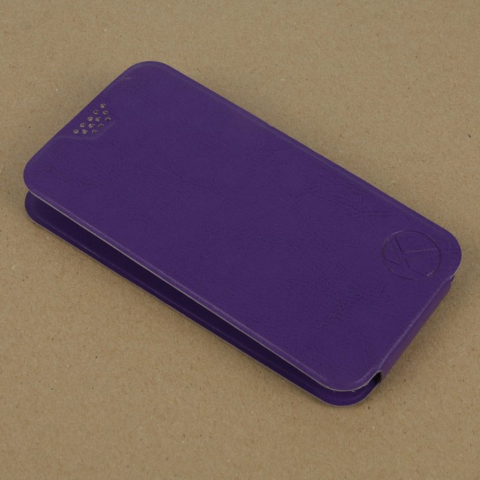 Чехол-флип Krutoff универсальный для смартфонов 5,5"-6" с вырезом под камеру (фиолетовый)