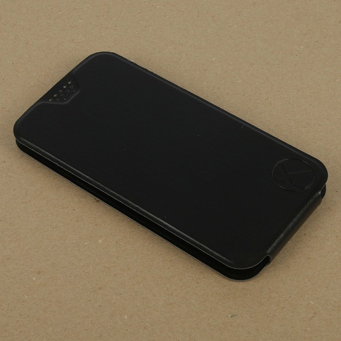 Чехол-флип Krutoff универсальный для смартфонов 5,5"-6" с вырезом под камеру (черный)