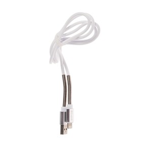 

Кабель Krutoff, USB - Lightning, усиленный разъем, 2.1 А, 1 м, белый