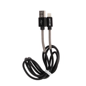 

Кабель Krutoff, Lightning - USB, усиленный разъем, 2.1 А, 1 м, черный