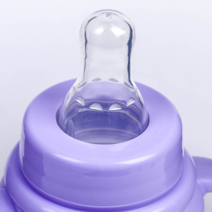 Бутылочка для кормления с ручками «Совы», 125 мл, от 6 мес., цвета МИКС