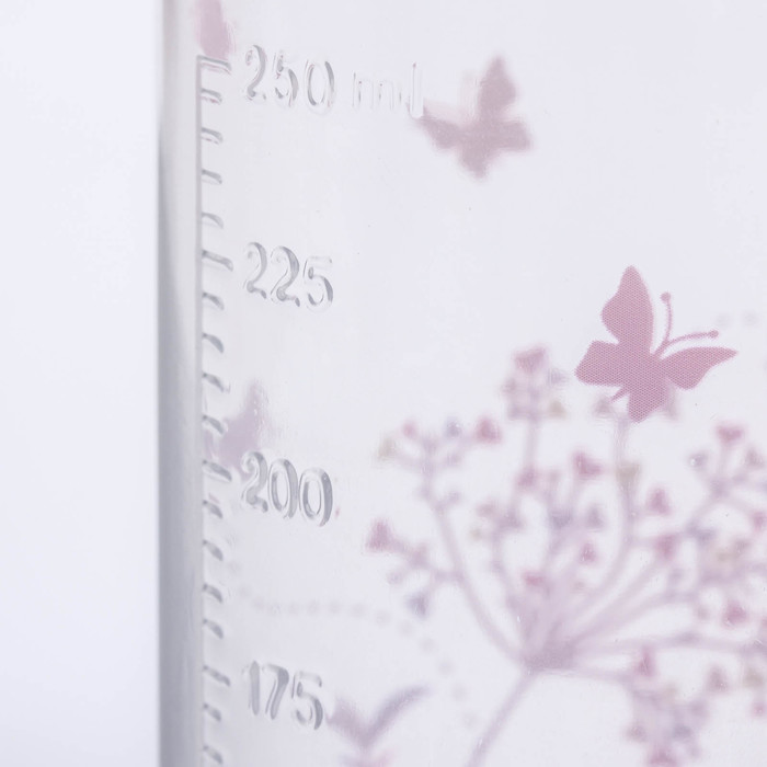 Бутылочка для кормления с силиконовой соской ортодонтической формы, серия «Травы», 250 мл, от 0 мес., цвета МИКС