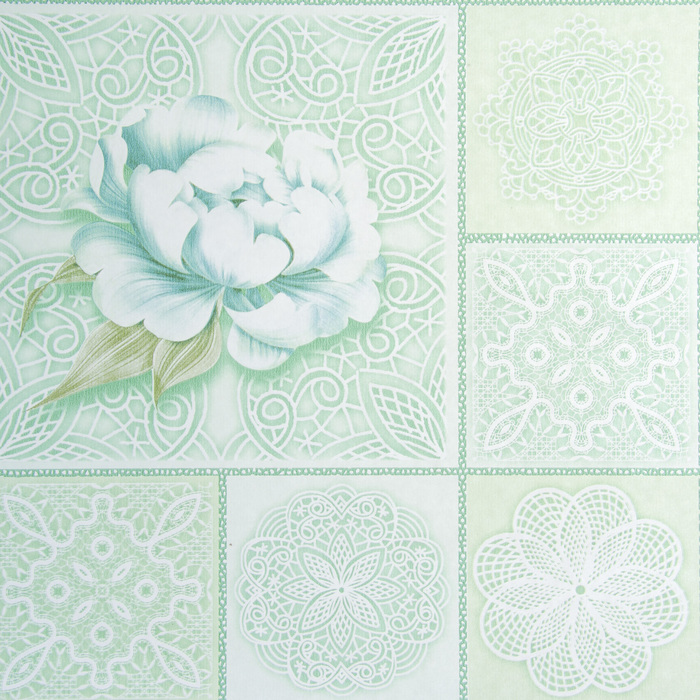 Обои моющиеся 16903 "Ажур", зеленый, 0,53 x 10 м