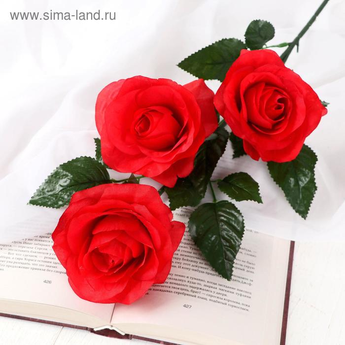 Цветы искусственные Роза Жанна 10х61 см, красный цветы искусственные гвоздички 8х67 см красный