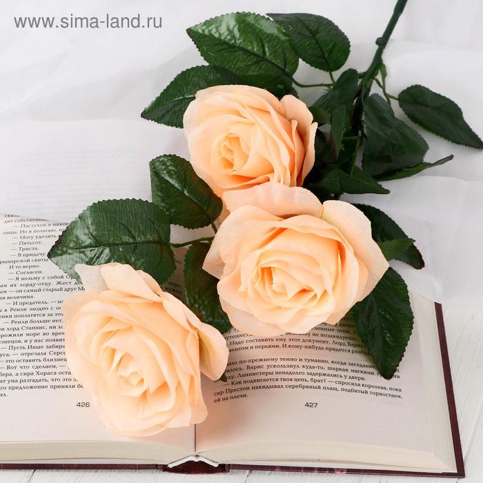 Цветы искусственные Роза Жанна 10х61 см, кремовый цветы искусственные роза розовая 40 см