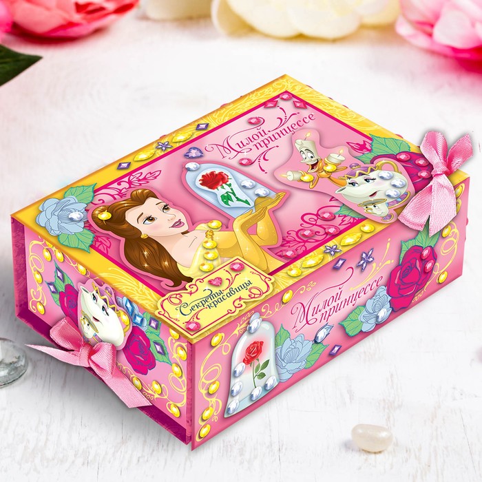 Шкатулка для декорирования "Милой принцессе" Принцессы: Бэлль + элементы декора, стразы,