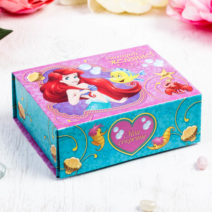 Шкатулка для декорирования "Загадай желание" Принцессы: Ариэль + элементы декора, стразы,