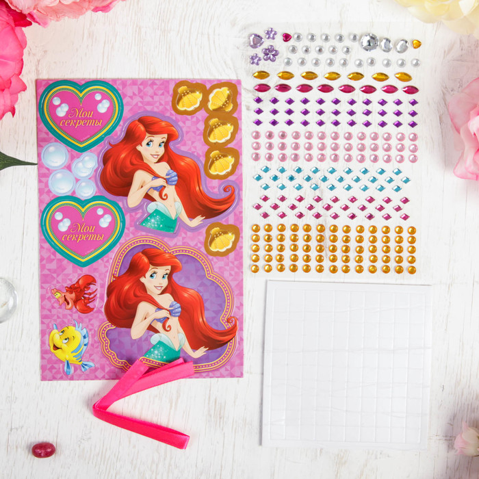 Шкатулка для декорирования "Загадай желание" Принцессы: Ариэль + элементы декора, стразы,