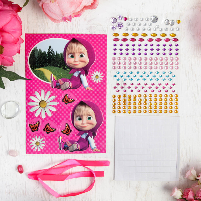 Шкатулка для декорирования "Мои секретики" Маша и Медведь+элементы декора,стразы,