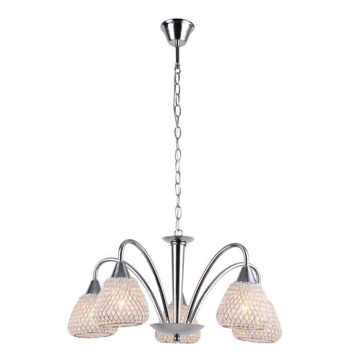 Люстра подвесная CRISTY 5x40W E14 хром 56x56x84см