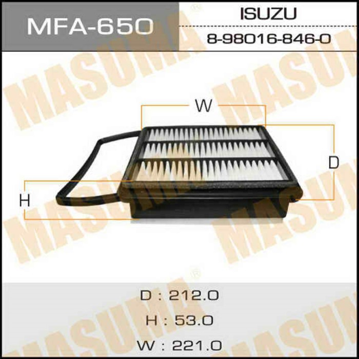 Фильтр воздушный Masuma MFA650
