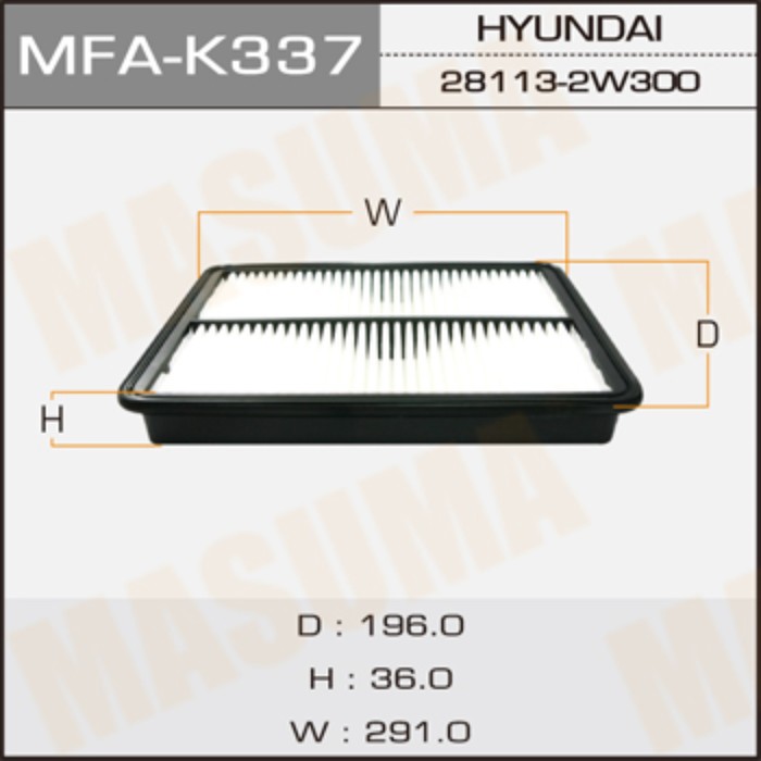 Фильтр воздушный Masuma MFAK337