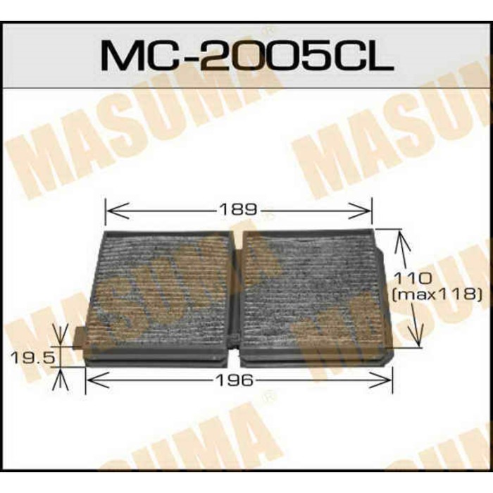 Фильтр салонный угольный Masuma MC2005CL