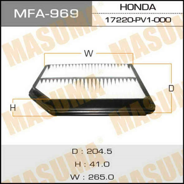 Фильтр воздушный Masuma MFA969