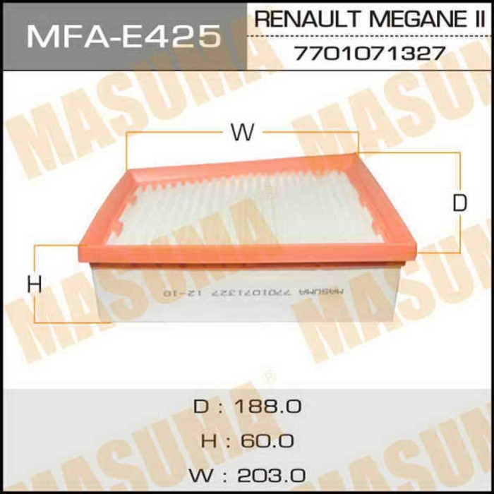Фильтр воздушный Masuma MFAE425
