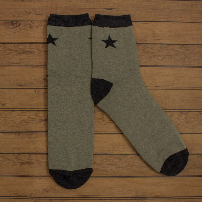 Носки мужские  "Звезда", хаки р-р 41-44 (27-29 см) , 80% хл.,15% п/а, 5% эл.