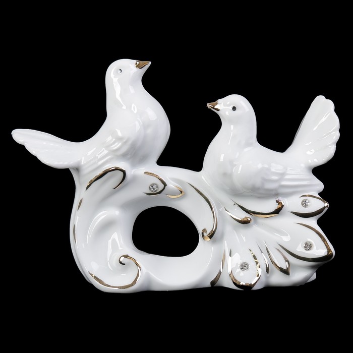 Сувенир керамика "Голубки белоснежные" стразы 13х9 см