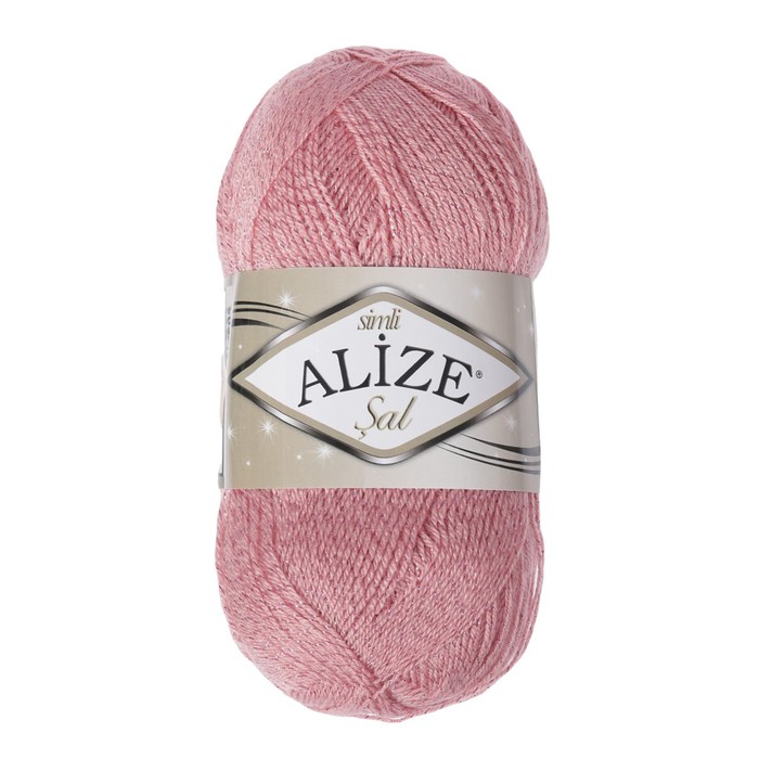 Пряжа "Sal simlii" 95% акрил, 5% металлик 460м/100гр (144 темная пудра)