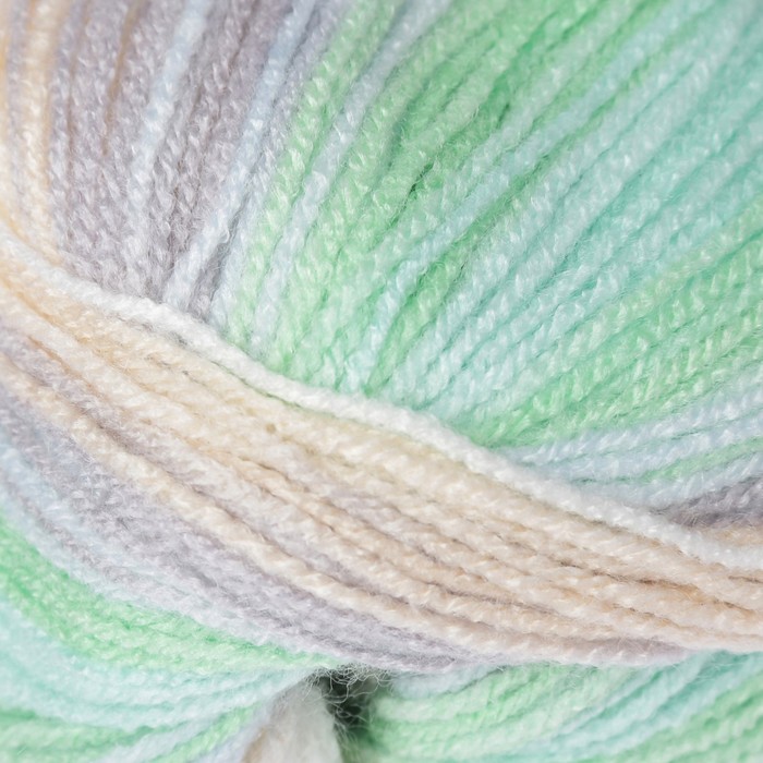 Пряжа "Sekerim batik" 100% акрил 320м/100гр (6538 серый-зеленый-голубой )