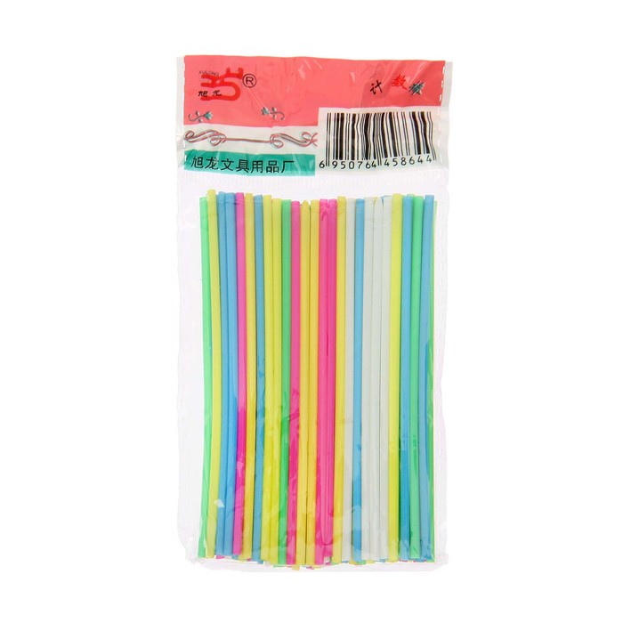 Счётные палочки: набор 80 шт, 5 цветов, 8,5 см