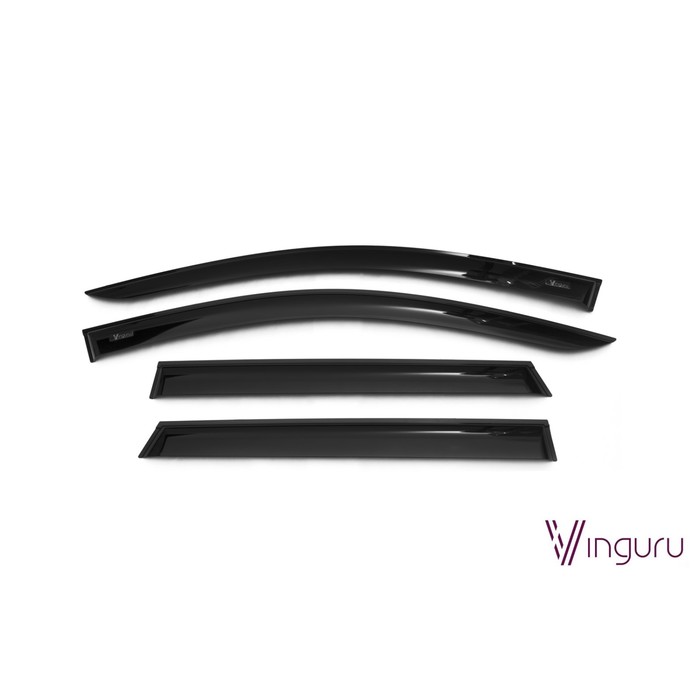 Дефлекторы окон Vinguru Nissan Qashqai II 2013-2016,крос накладные скотч к-т 4 шт., материал литьево