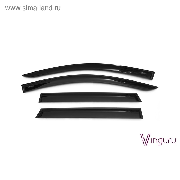 

Ветровики Vinguru для Nissan Qashqai II 2013-2016, кросс, накладные, скотч, 4 шт