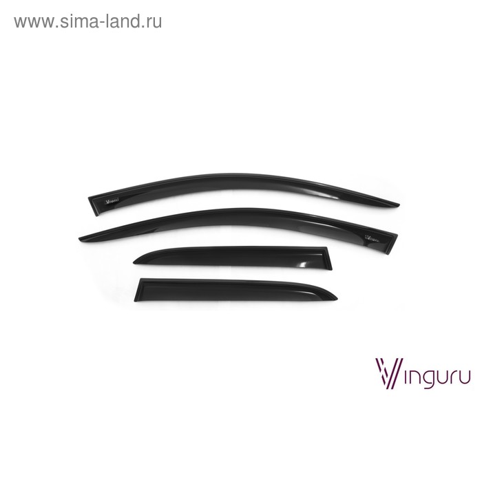 

Ветровики Vinguru для Opel Corsa C 2000-2006, хэтчбек, накладные, скотч, акрил, 4 шт