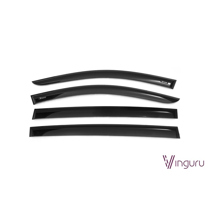 Дефлекторы окон Vinguru Renault Sandero II 2014-2016,хб накладные скотч к-т 4шт.,материал литьевой п