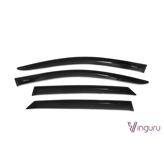 Ветровики Vinguru для Dongfeng S30 H30 Cross 2012-2016, кросс, накладные, скотч, акрил, 4 шт