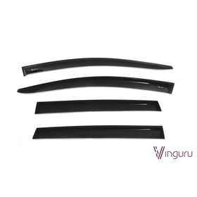 Ветровики Vinguru для Ford Kuga I 2008-2012, кросс, накладные, скотч, акрил, 4 шт