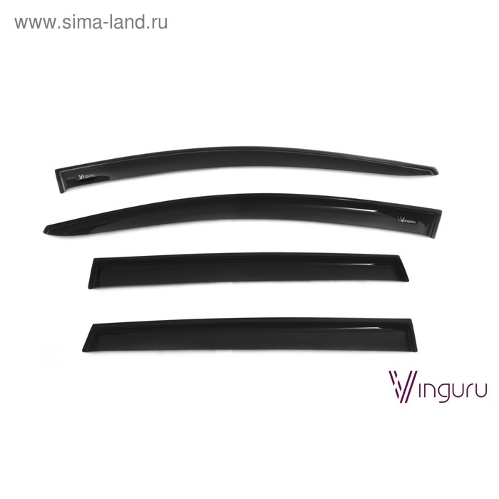 Ветровики Vinguru для Ford Kuga I 2008-2012, кросс, накладные, скотч, акрил, 4 шт