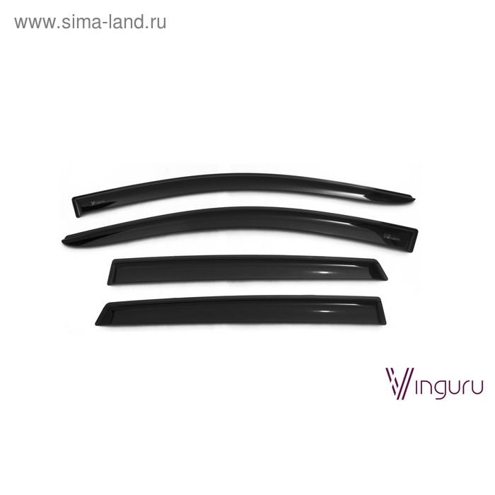 Ветровики Vinguru для Lada X-Ray 2016-2016, кросс, накладные, скотч, акрил, 4 шт