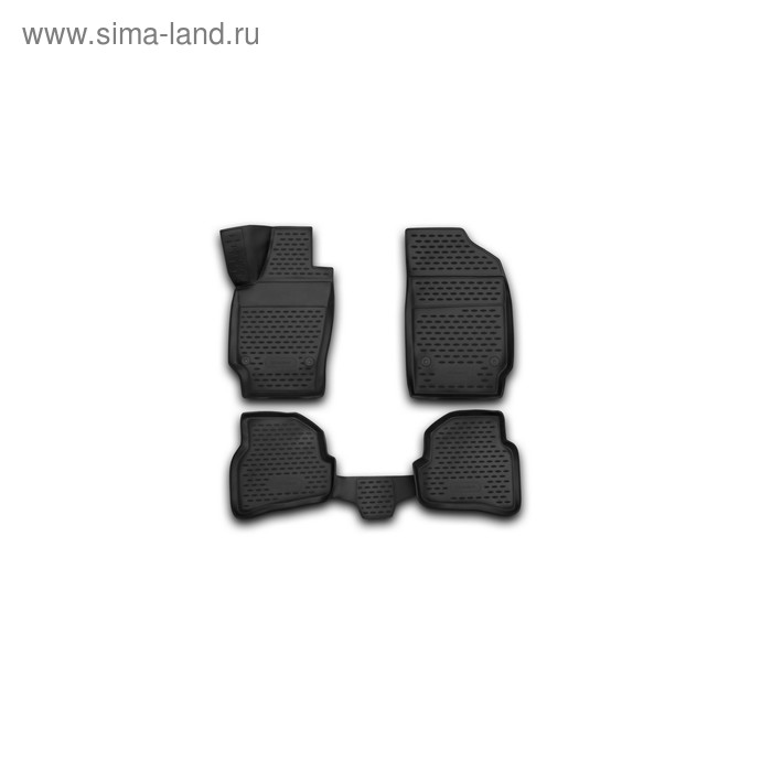 цена Коврики 3D в салон для Volkswagen Polo 2010-2020, седан, полиуретан, набор 4 шт