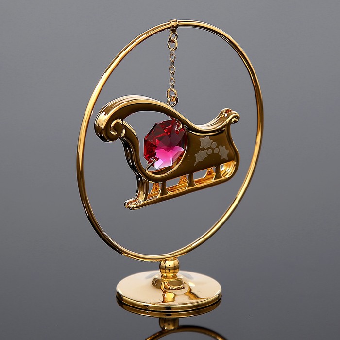 Сувенир «Сани», в кольце, с кристаллом Сваровски