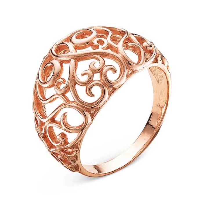 Кольцо "Тайна", ажур, позолота, 17.5 размер