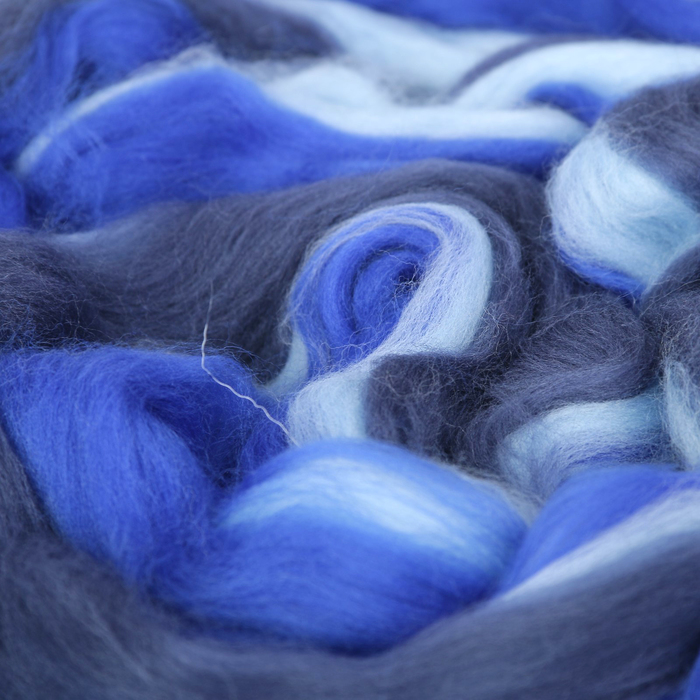 Гребенная лента 100% тонкая  шерсть мультиколор 100гр (6031)