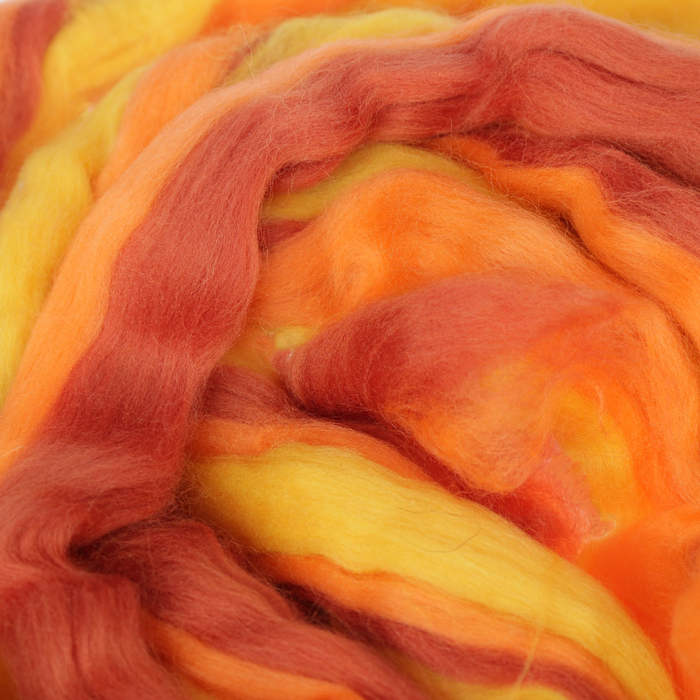 Гребенная лента 100% тонкая  шерсть мультиколор 100гр (6019)