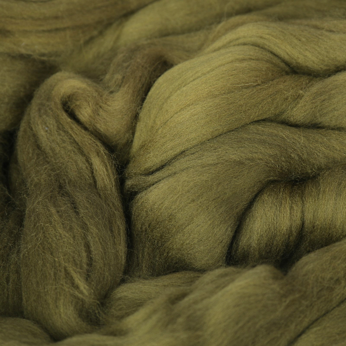 Гребенная лента 100% тонкая мериносовая шерсть 100гр (1384, морск.водоросли)