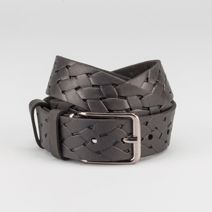 Ремень мужской, пряжка металл, ширина - 3,5 см, цвет чёрный