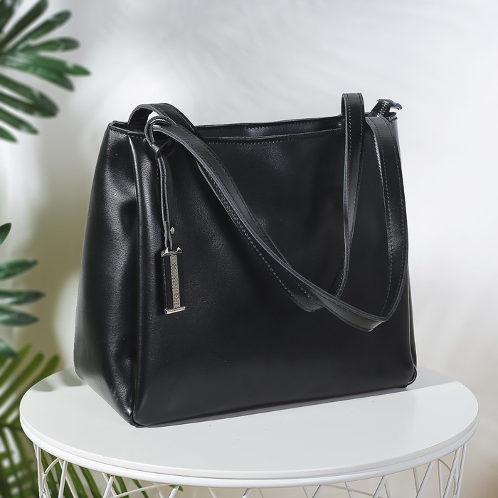 Сумка женская, отдел с перегородкой на молнии, наружный карман, цвет чёрный