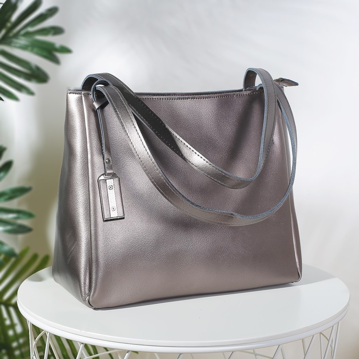 Сумка женская, отдел с перегородкой на молнии, наружный карман, цвет бронзовый