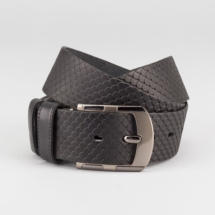 Ремень мужской, пряжка тёмный металл, ширина - 4,5 см, цвет чёрный