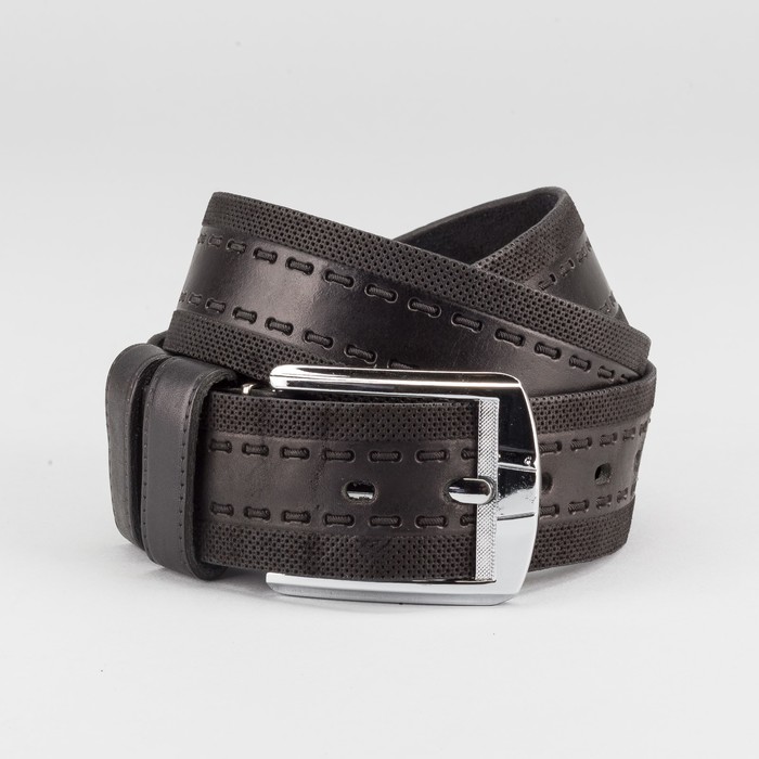 Ремень мужской, пряжка тёмный металл, ширина - 4,5 см, цвет чёрный