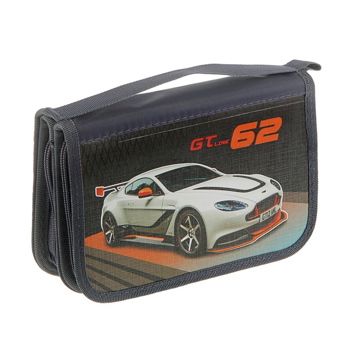 Пенал 2 секции 120x190 мм, откидная планка, ламинированный картон «Белая машина»