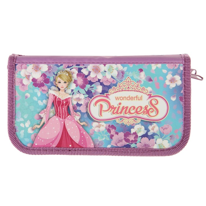 Пенал 3 секции 105x190 мм, ламинированный картон «Прекрасная принцесса»