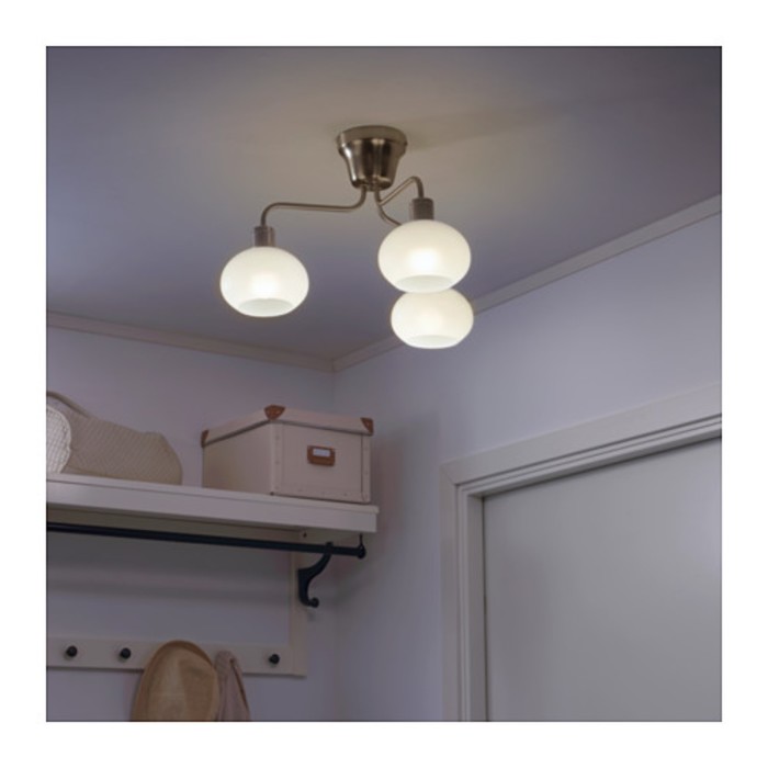 Люстра потолочная ЭЛЬХУЛЬТ 3x28Вт Е14 хром 42x42x31см